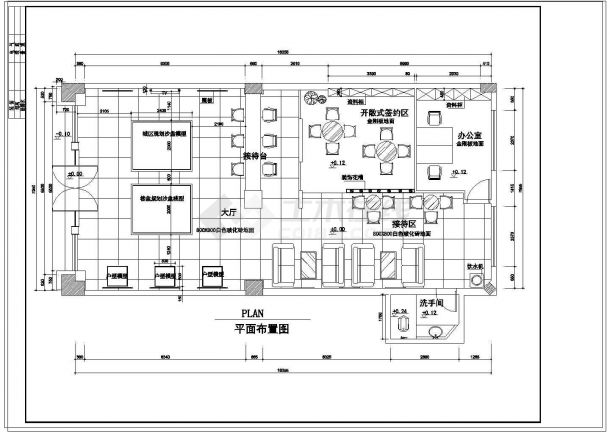 某售楼部详细室内装修施工cad方案图-图二