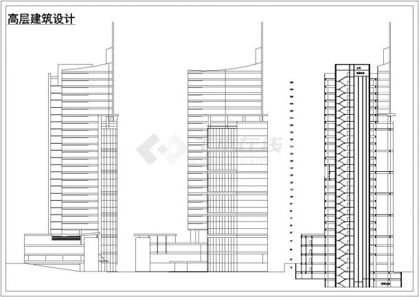 某小区高层住宅建筑设计施工全套详细方案CAD图纸-图一