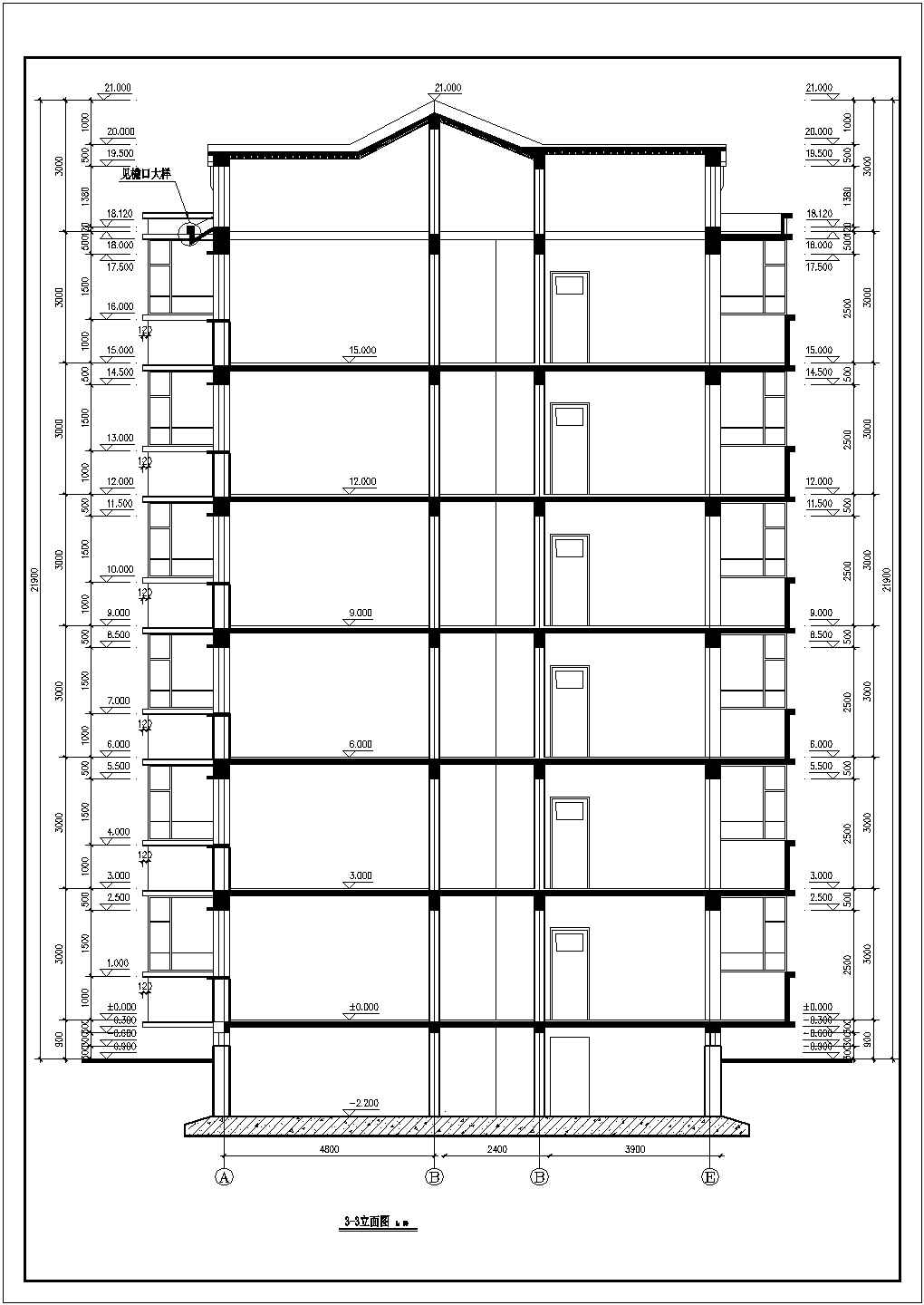 某小区高层住宅楼建筑设计施工全套详细方案CAD图纸（含设计说明）