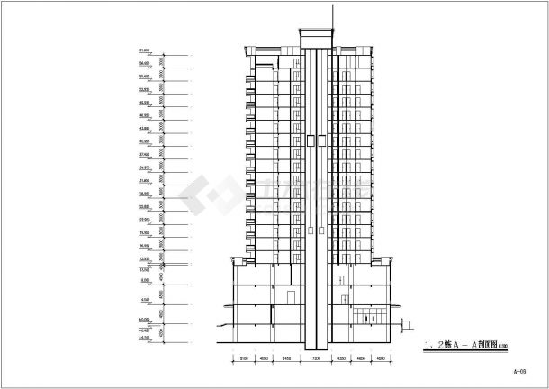 某高层居住小区建筑设计施工全套详细方案CAD图纸-图一