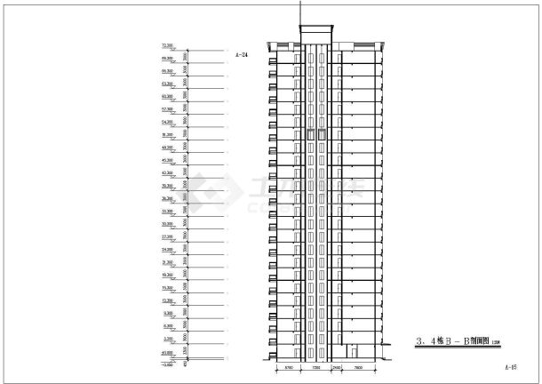 某高层居住小区建筑设计施工全套详细方案CAD图纸-图二