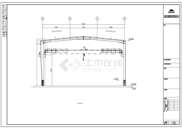 厂房设计_金辉B栋扩建钢结构厂房cad施工图-图一