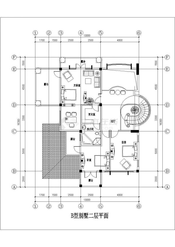  2层别墅建筑方案设计【1-2层平面 1立面】.cad-图一