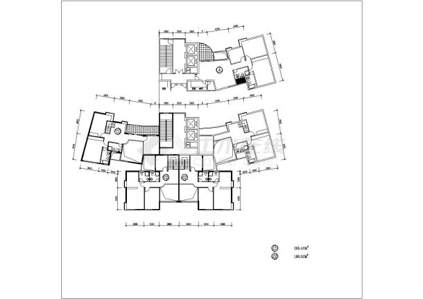 泰州市莲花小区住宅楼标准平面设计CAD图纸（共8张）-图二