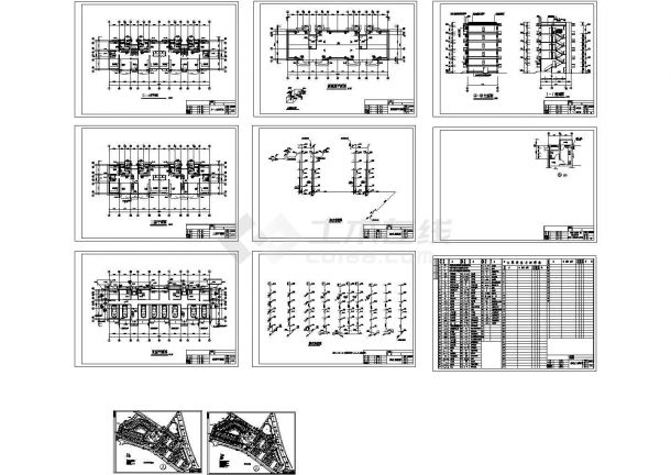 某六层住宅给排水及小区管线设计cad图-图一