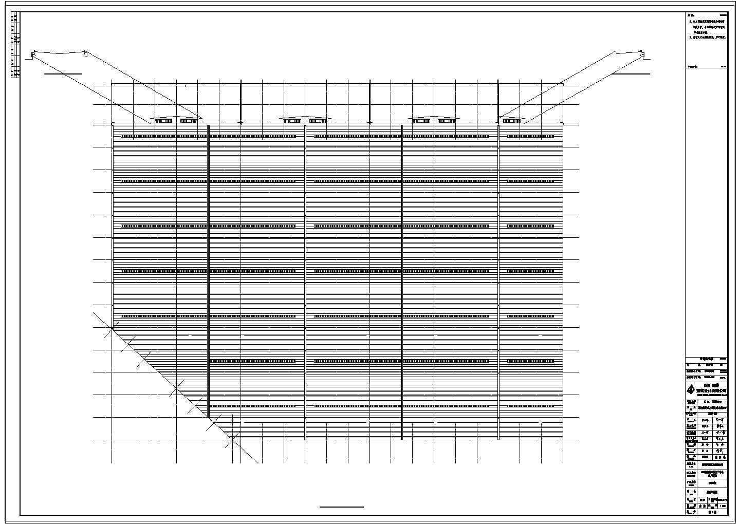 某公司1、3、4号车间钢结构CAD施工图纸