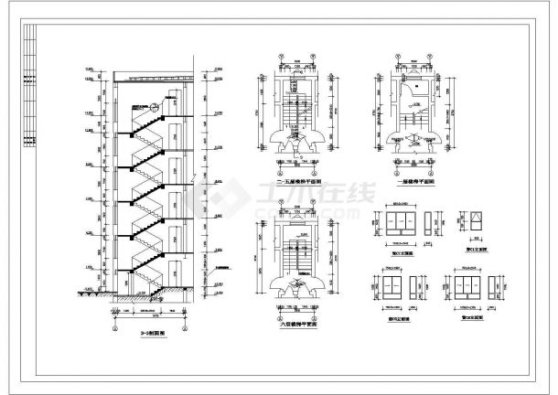 某科学研究院六层砖混结构住宅楼设计cad全套建筑施工图纸（含设计说明）-图二
