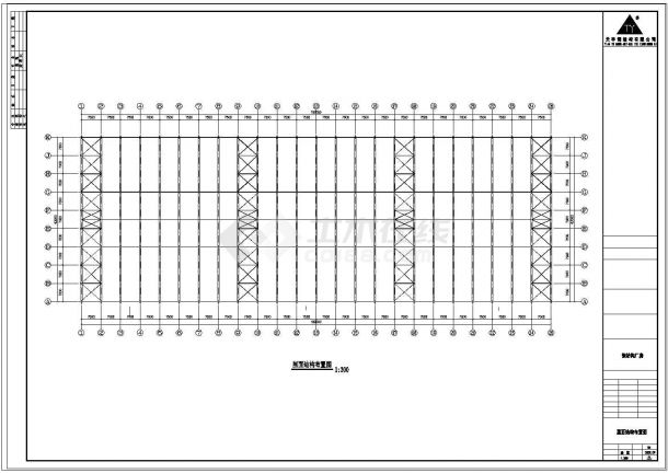 厂房设计_某公司63×180钢结构厂房工程CAD施工图-图二