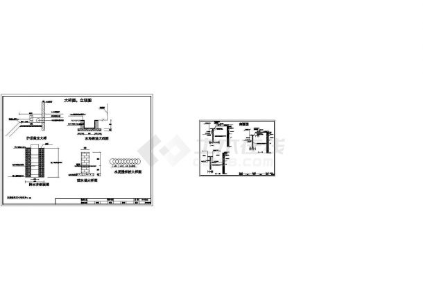 水泥深层搅拌桩基坑支护止水施工图_，标注明细-图一