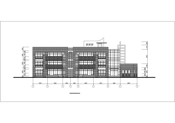 杭州某社区某大型3层框架结构私立幼儿园平立剖面设计CAD图纸_图1