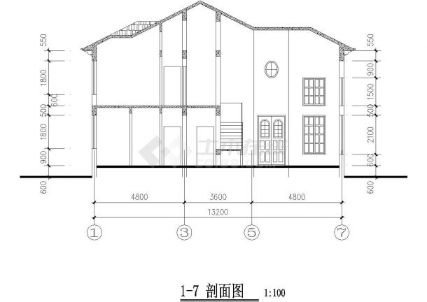 2层精品别墅建筑cad设计图-图一