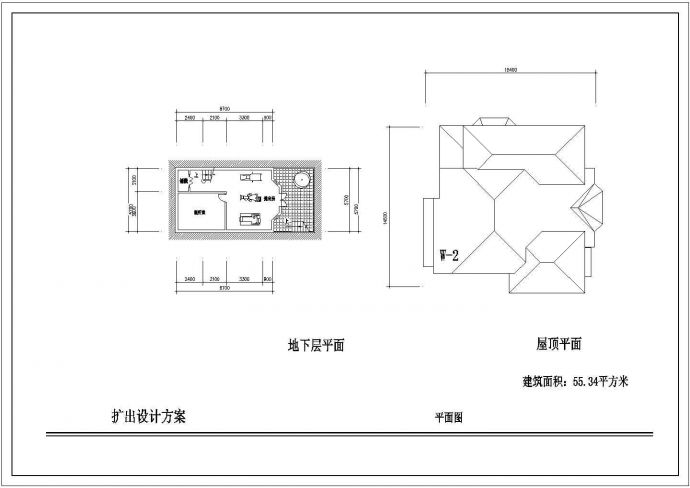 地下1地上2层321.76平米别墅建筑扩出设计方案cad图纸_图1