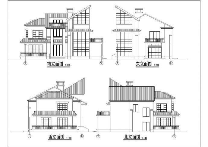 2层别墅建筑方案cad设计图_图1