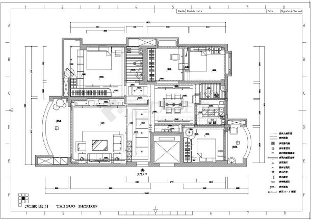 详细家装设计cad施工图线路布置图-图二