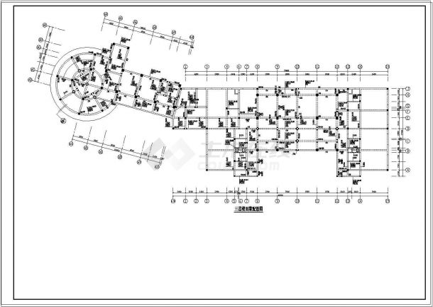 某三层烟厂招待所框架结构设计CAD施工图纸-图一