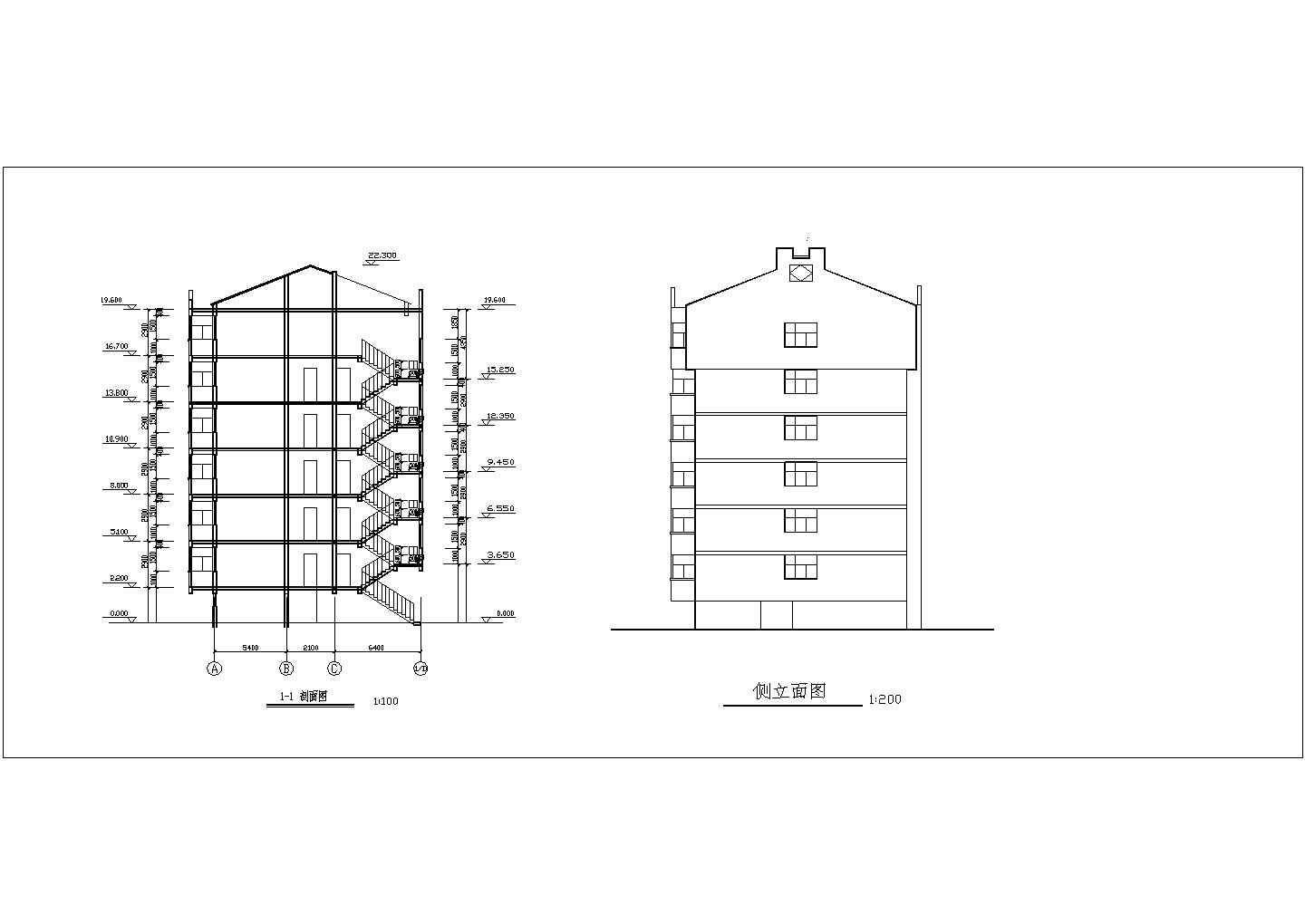 某高级7层住宅楼建筑设计施工全套方案CAD图纸