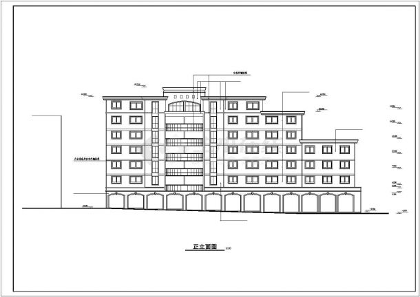 某高级住宅小区标准楼建筑设计施工全套方案CAD图纸-图二