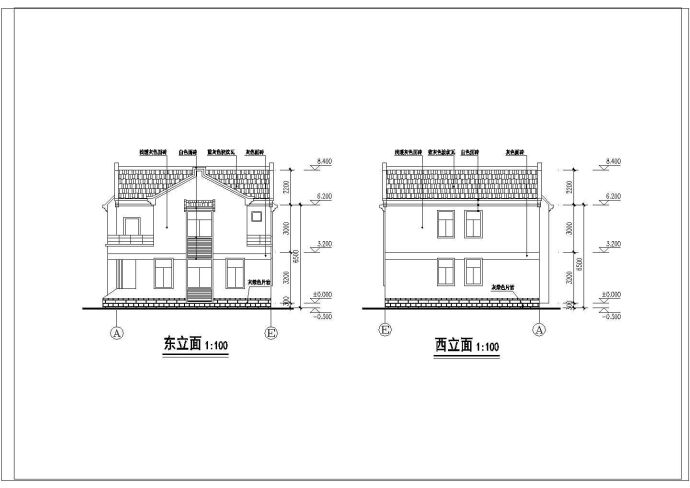 新农村两层别墅建筑设计cad施工图_图1