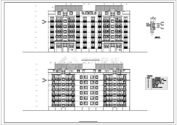 某多层住宅楼建筑设计施工全套方案CAD图纸-图二