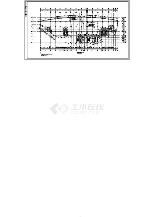 上海某小区住宅楼楼层设计施工cad平面图（含设计说明）-图二