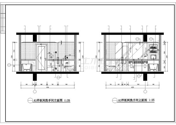 某星级大酒店客房室内装修cad施工图纸-图二