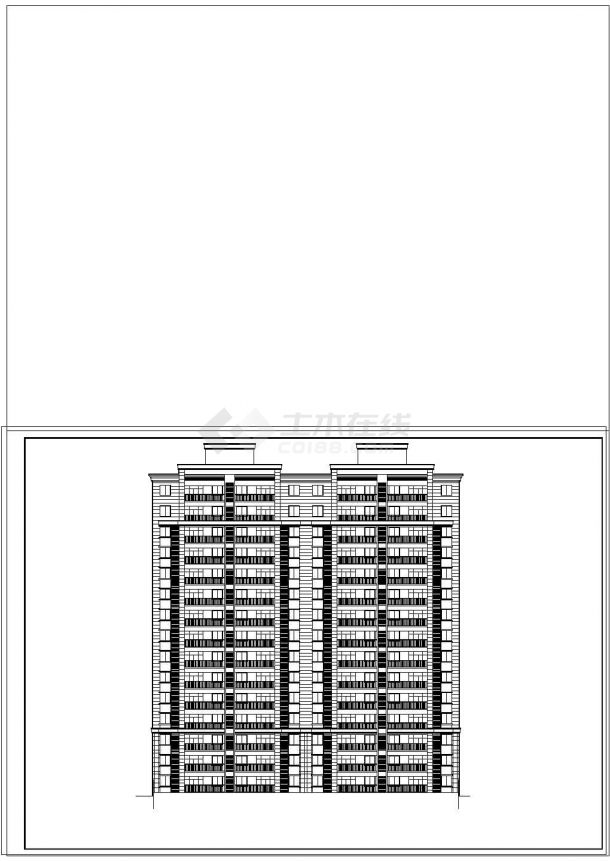 某16层安置楼高层建筑施工设计cad图纸-图二