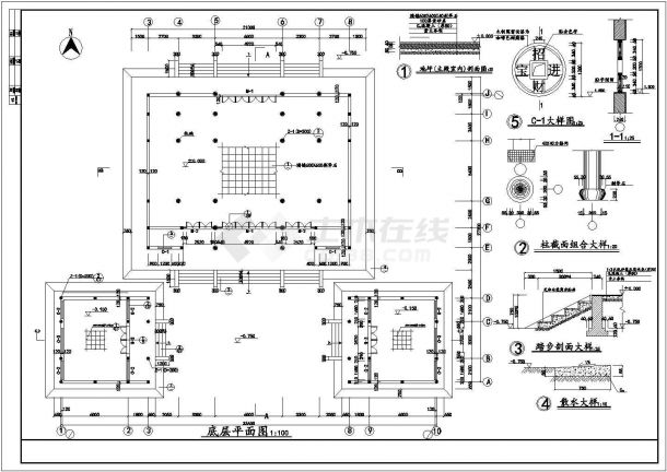 某寺庙财神殿建筑设计CAD图-图一