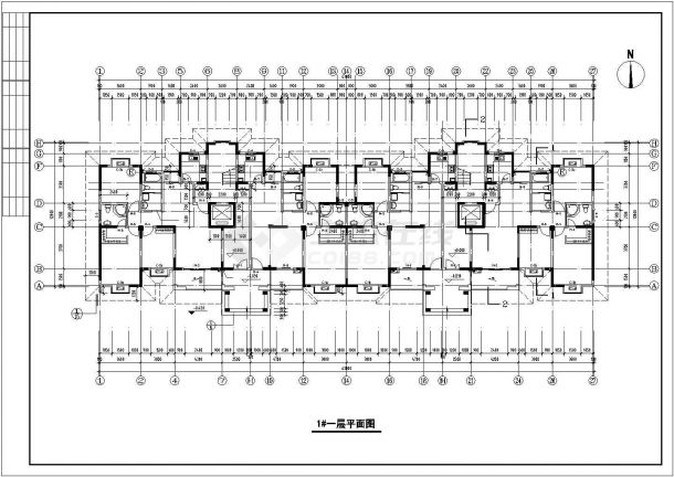 合肥市紫云路某小区4400平米9层剪力墙结构住宅楼建筑设计CAD图纸-图二