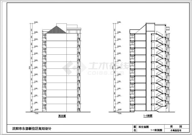 沈阳红树湾小区多栋高层住宅和业主会所建筑设计CAD图纸-图二