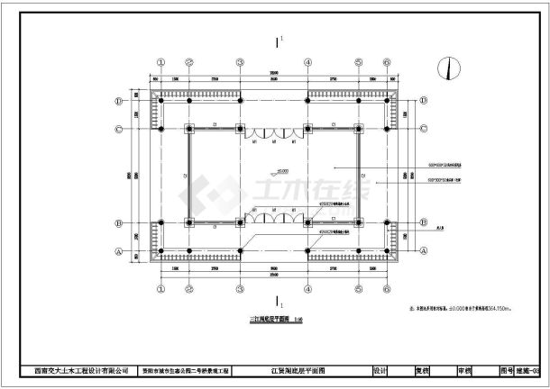 古建三江阁建筑设计全套CAD图-图二