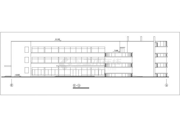 杭州市某小区幼儿园2200平米3层框架结构教学楼平立剖面设计CAD图纸-图一