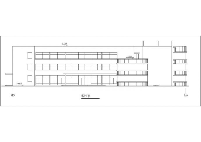 杭州市某小区幼儿园2200平米3层框架结构教学楼平立剖面设计CAD图纸_图1