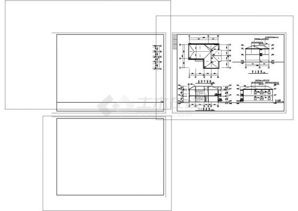315平米坡屋顶乡村房屋建筑施工CAD图纸设计图【平立剖 说明】-图二