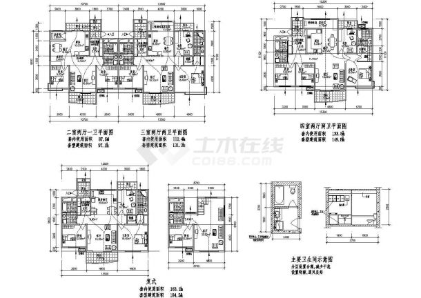 住宅户型平面设计CAD图纸-图二