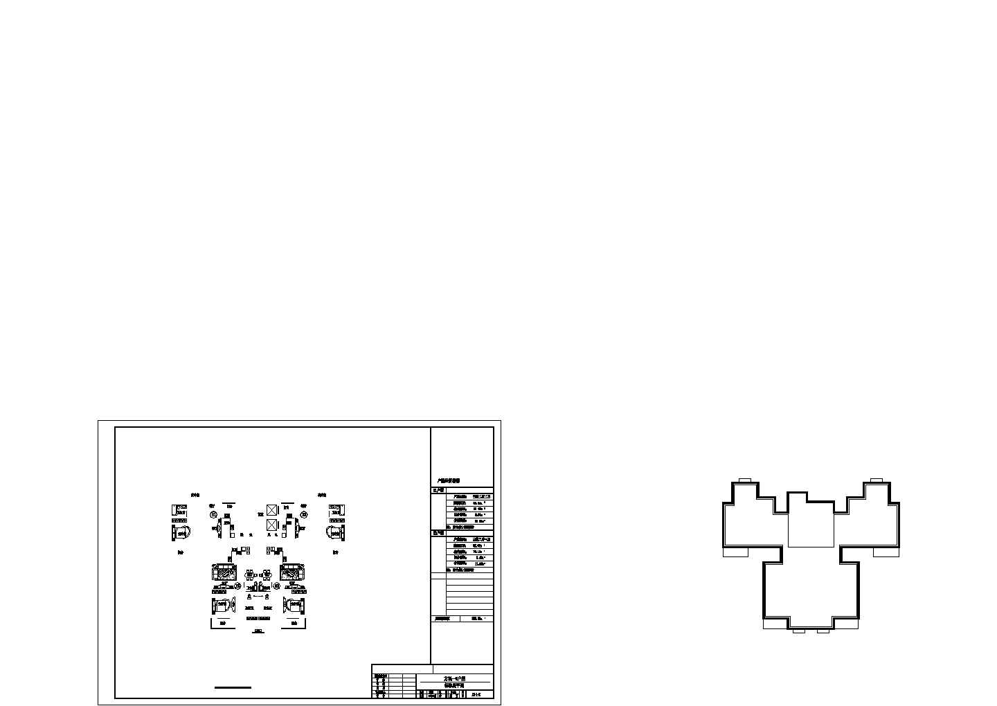 塔式高层一梯四北梯户型设计CAD图纸