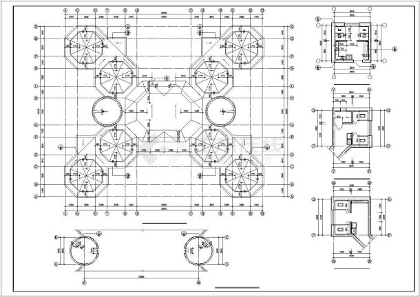 某小区2100米2层框架结构社区幼儿园平立面设计CAD图纸-图二