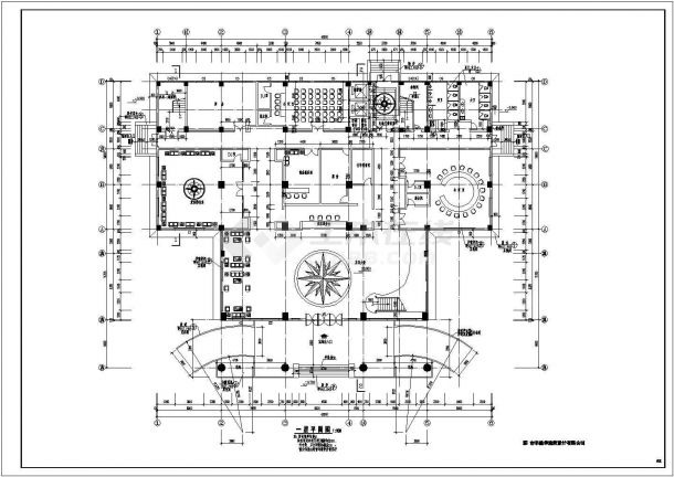 新锦城10层宾馆建筑设计CAD图纸（含电梯机房层设计）-图二