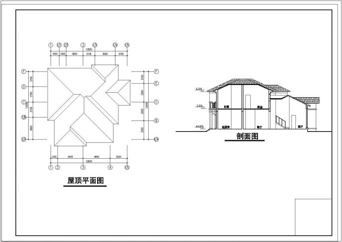 某419平豪华别墅的CAD施工平面图_图1