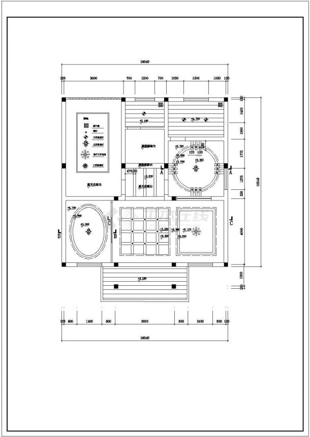 无锡市某大型度假村内部3层别墅全套装修设计CAD图纸-图一