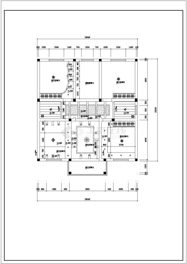 无锡市某大型度假村内部3层别墅全套装修设计CAD图纸-图二