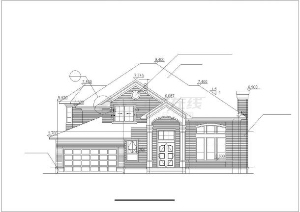 某户型二层别墅的CAD施工平面图-图一