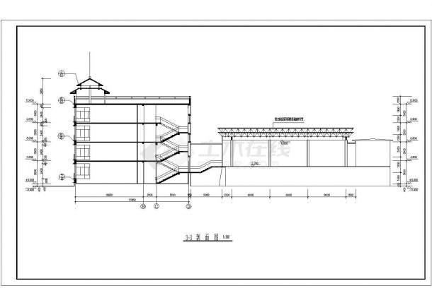 38.3米x15米 三层养老院全套建筑设计图（各层平面图、立面图、剖面图）-图二