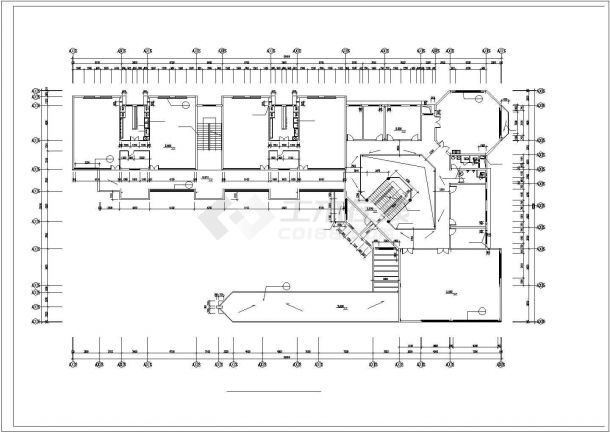 长59.2米宽32米三层幼儿园建筑设计施工图-图一