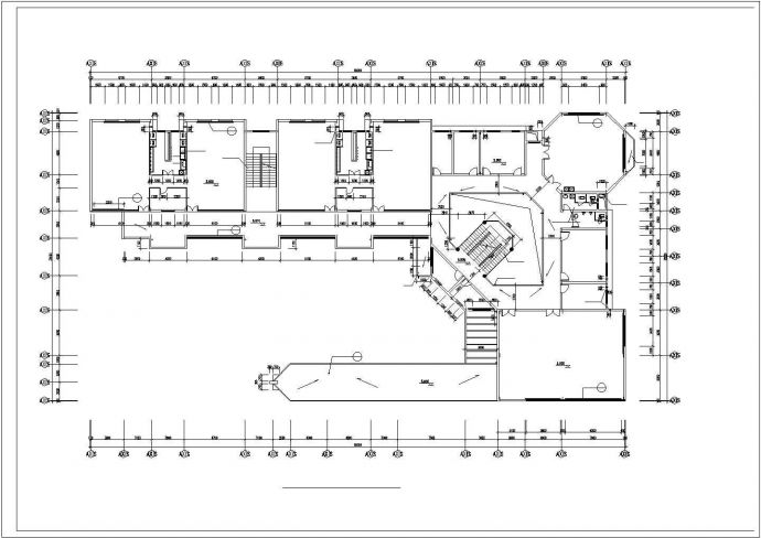 长59.2米宽32米三层幼儿园建筑设计施工图_图1