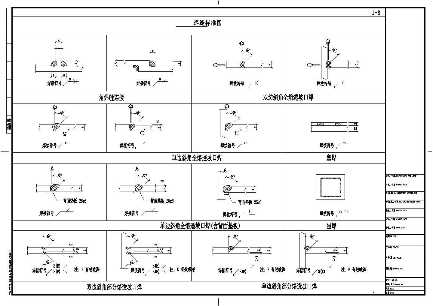 某民用钢框架焊缝节点构造CAD详图