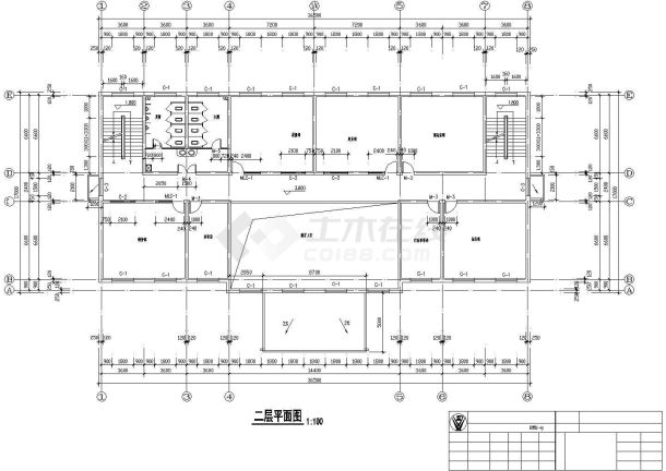 某地区四层办公楼建筑施工图纸-图二