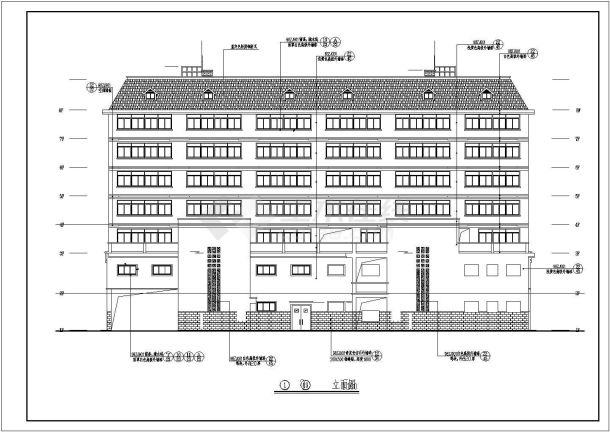 某印刷厂综合楼建筑设计施工全套方案CAD图纸（含设计说明）-图二