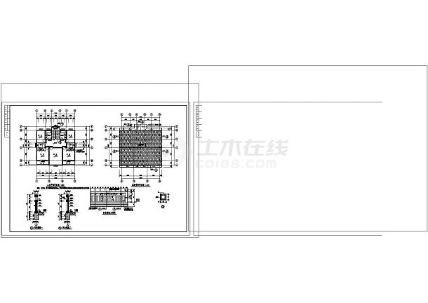 3层394.41平米农村别墅建筑施工CAD图纸设计-图一