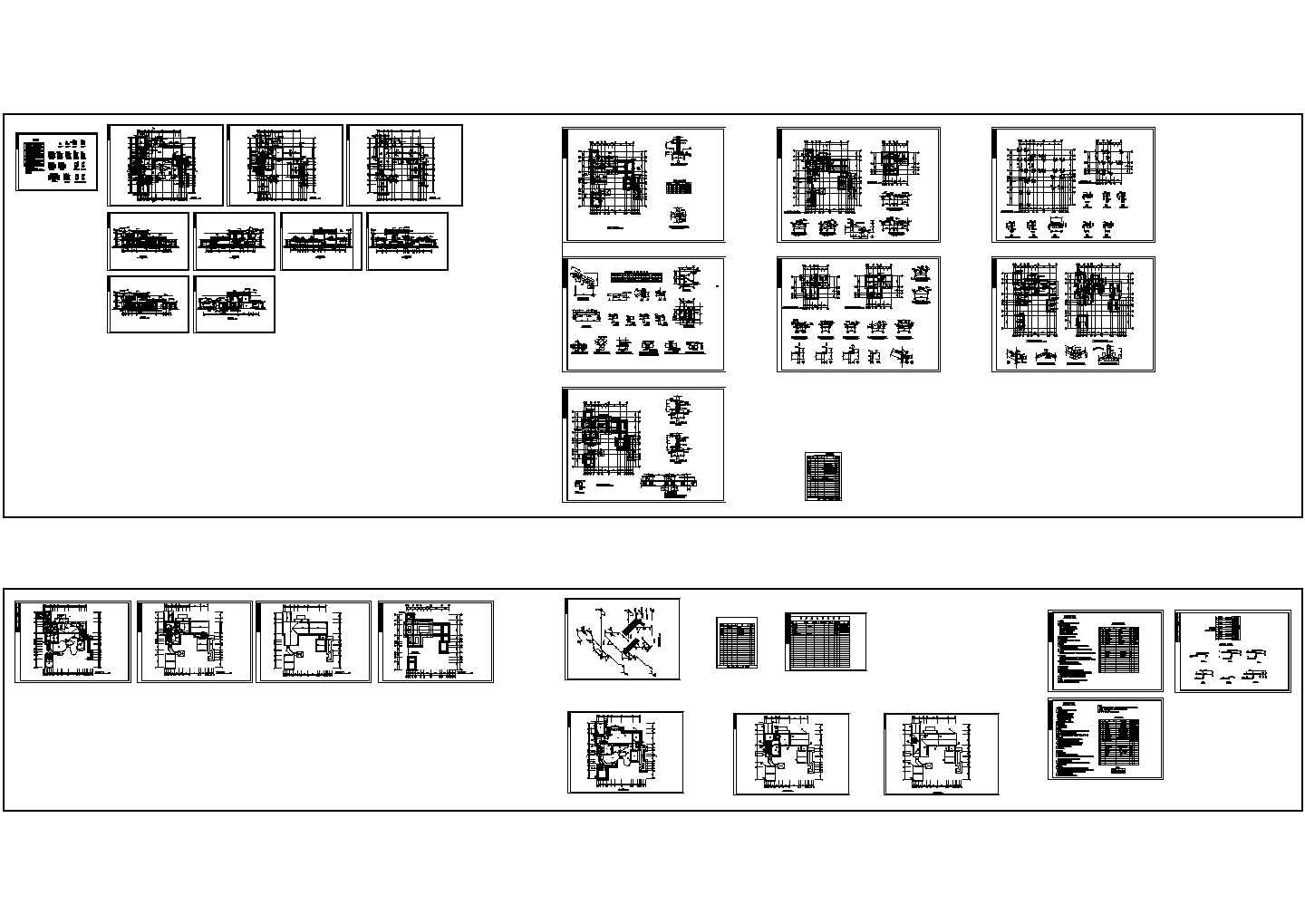 某二层古典园林式独立别墅设计CAD全套建筑施工图纸（含结构设计，含给排水设计，含电气设计）