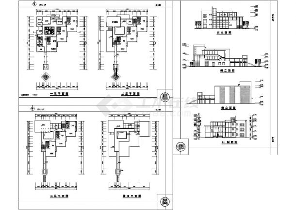 3层1793平米幼儿园建筑设计CAD全套图纸-图一